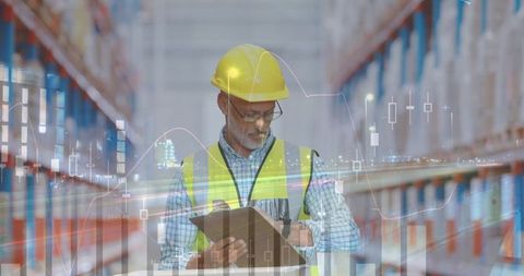 Warehouse Worker Analyzing Logistics and Data Integration - Download Free Stock Images Pikwizard.com