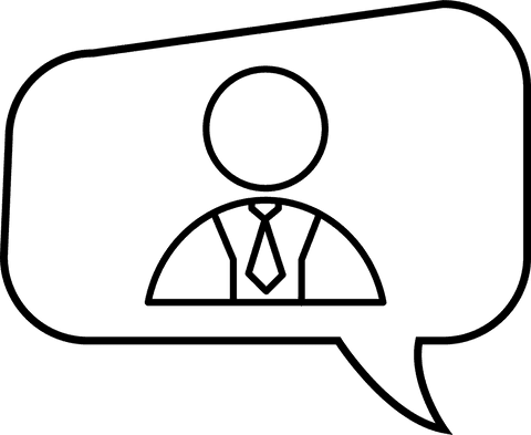 Transparent Vector Businessman Icon in Speech Bubble Design