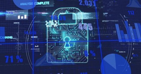 Digital Security Lock with Futuristic Data Streams