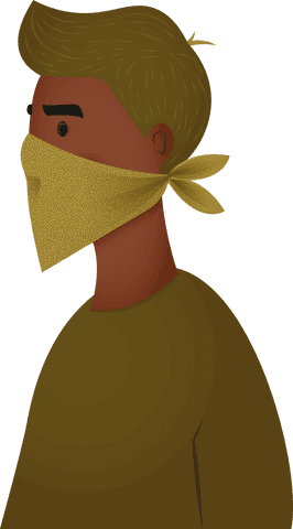 transparent boy with scarf over nose and mouth on isolated background - Download Free Stock Videos Pikwizard.com