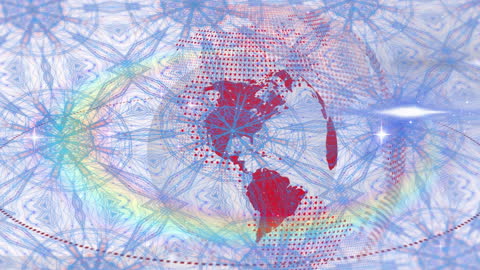 Abstract Digital Globe with Overlay of Geometric Patterns