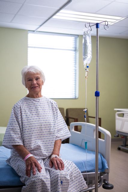 Smiling Senior Patient in Hospital Ward - Download Free Stock Photos Pikwizard.com