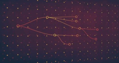 Abstract network diagram in futuristic digital space