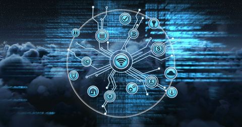 Tech Network Connected by Internet of Things with Digital Elements - Download Free Stock Images Pikwizard.com