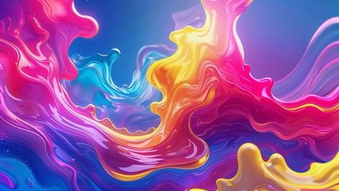 Vibrant Abstract Fluid Waves in Bright Multicolor Swirl - Download Free Stock Images Pikwizard.com