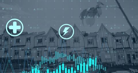 Financial Data Visualization with 3D Houses and Digital Interface