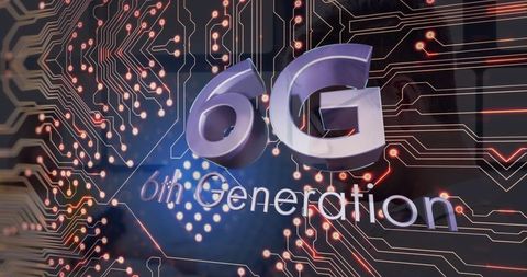 Futuristic 6g sixth generation technology circuit board concept