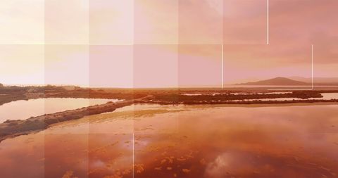 Digital American Flag Over Coastal Landscape at Sunrise - Download Free Stock Images Pikwizard.com