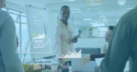 Designer Presenting Sketches in Modern Office Meeting