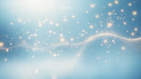 Glowing golden bokeh particles drift gracefully with an undulating ribbon of light illuminated against a soft blue background. This visually captivating composition is ideal for digital projects needing a futuristic or ethereal aesthetic. Use in backgrounds for videos, presentations, or animations requiring dynamic and luminous elements. Perfect for adding an ambiance of sophistication and creativity to multimedia applications.