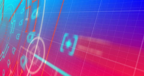 Digital Interface Scope Animation with Vibrant Gradient