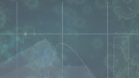 Financial Data Charts Overlaid on Emerging Virus Cells