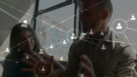 Business Professionals Discussing Digital Networking Concepts