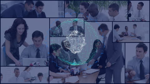 Digital Connections Web Over Collaborative Business Team