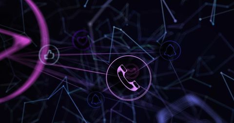 Abstract Digital Network with Phone Icon - Download Free Stock Images Pikwizard.com