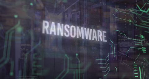 Ransomware Concept with Data Center and Circuit Overlay - Download Free Stock Images Pikwizard.com