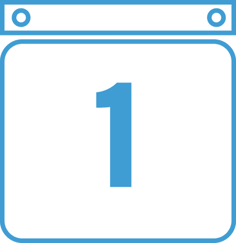 Digital Calendar Icon with Number One Transparent Style - Download Free Stock Videos Pikwizard.com