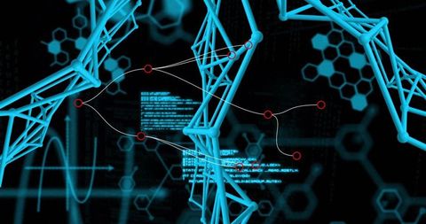 Cyan Network with Nodes and Code in Futuristic Cyberspace - Download Free Stock Images Pikwizard.com