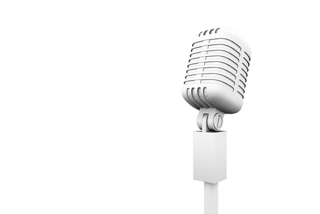 Retro Microphone Isolated on Transparent Background Vector Illustration - Download Free Stock Videos Pikwizard.com