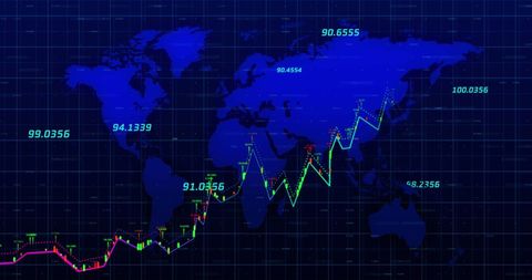 Global Financial Data on Digital World Map for Analytics - Download Free Stock Images Pikwizard.com
