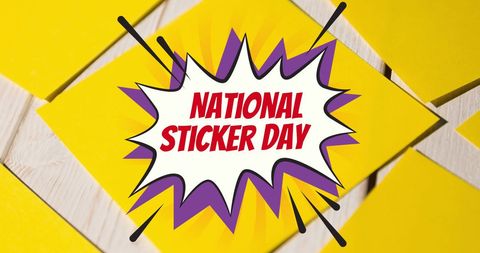 National sticker day celebration background with speech bubble