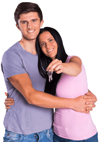 transparent happy couple holding new home keys - Download Free Stock Videos Pikwizard.com
