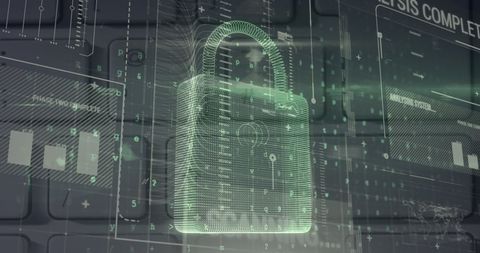 Cybersecurity Concept with Digital Padlock and Data Analytics - Download Free Stock Images Pikwizard.com