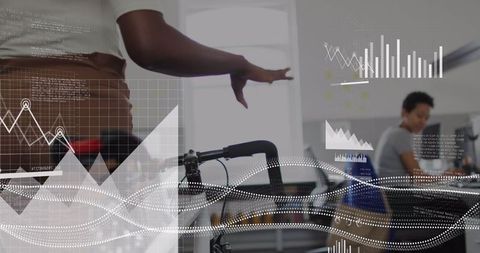 Businesswoman presenting holographic data in modern office, professional setting