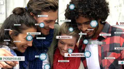 Diverse Group Connecting Through Social Media Network