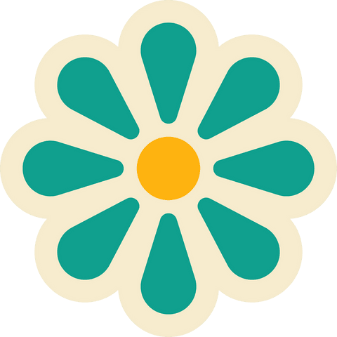 Teal Floral Icon with Transparent Core Design - Download Free Stock Videos Pikwizard.com