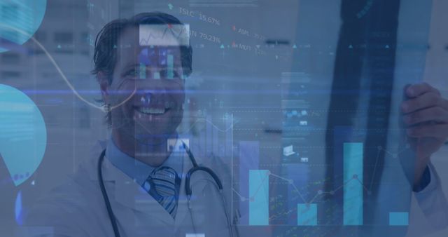 Doctor Analyzing Medical Data with Transparent Charts Overlay - Download Free Stock Images Pikwizard.com