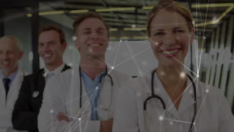 Smiling Medical Professionals in High-Tech Environment