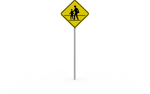 transparent yellow pedestrian crossing sign on pole - Download Free Stock Videos Pikwizard.com