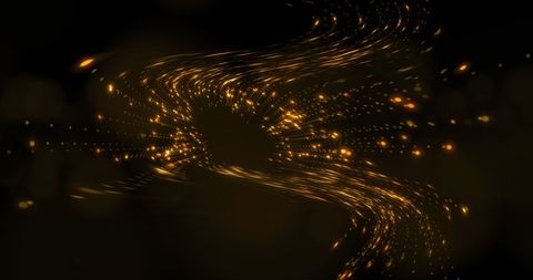 Abstract Golden Particle Swirl on Dark Backdrop - Download Free Stock Images Pikwizard.com
