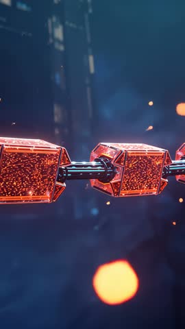 Powering Up Rotating Energy Core with Crystalline Modules, Glowing Embers - Vertical Tech