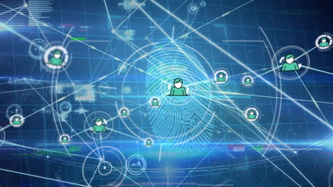 Digital Network with Fingerprint and Data Connectivity Concept
