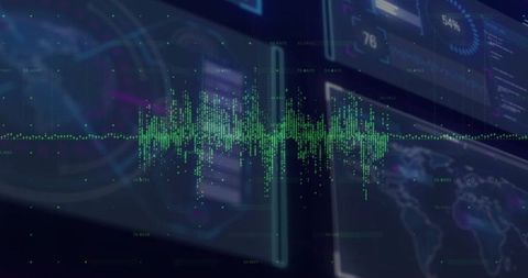 Futuristic Control Center with Data Visualization and Analytics