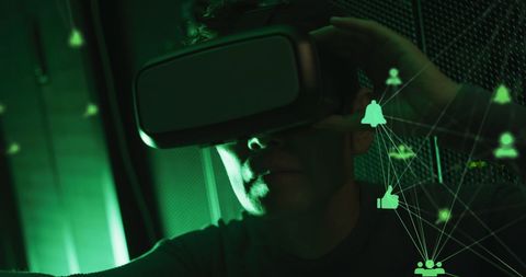 Virtual Reality and Technology Concept with Digital Icons - Download Free Stock Images Pikwizard.com