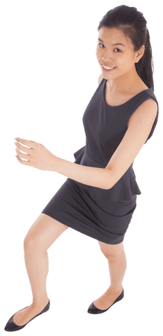 Businesswoman Confidently Walking on Transparent Background