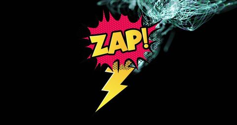 Comic Style Zap Graphic with Abstract Light Trails