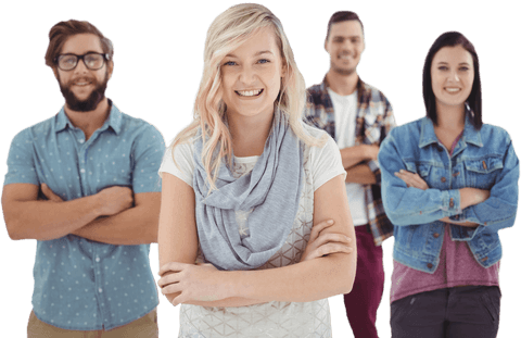 transparent group of confident young professionals smiling with arms crossed - Download Free Stock Videos Pikwizard.com