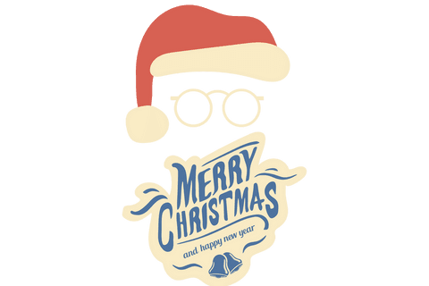 Transparent christmas celebration icon with santa hat and glasses