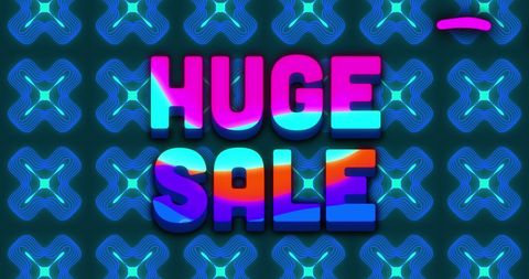 Huge Sale Promotion with Vibrant Layered Textual Design