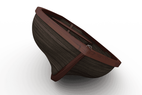 Digital Art of Wooden Boat with Transparent Background