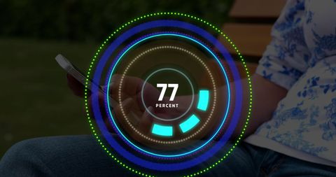 Digital loading overlay on smartphone screen