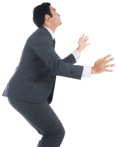 biracial businessman gazing up transparent background - Download Free Stock Videos Pikwizard.com