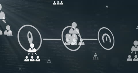 Icons and Digital Connectivity Concept on Dark Background