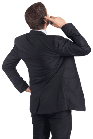 Businessman Gesturing with Confidence on Transparent Background