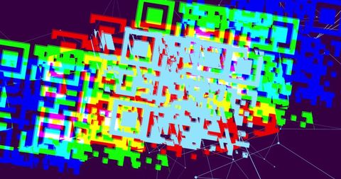 Abstract QR Code Data Interface with Digital Network - Download Free Stock Images Pikwizard.com
