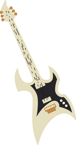 Abstract edgy electric guitar on transparent background